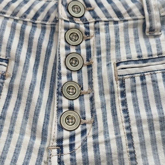 Pilcro Anthropologie shorts denim jean pockets striped high rise slim 26 - Picture 2 of 7
